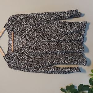 Black and write floral shirt